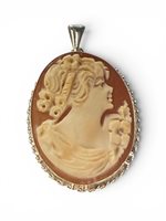 Pendant Mandile 1922 Woman Cammei  in Silver Conchiglia 2MCICM236